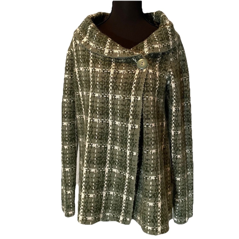 Christian‎ Siriano Green And White Plaid Knit Cowl Neck Cardigan S
Dark Academa
